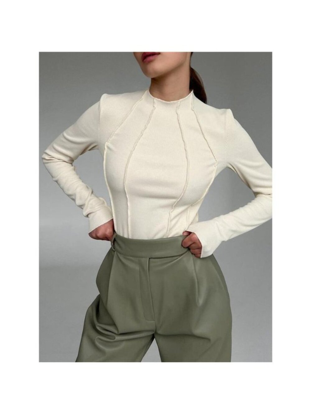 Seam Detail Long Sleeve T-Shirt